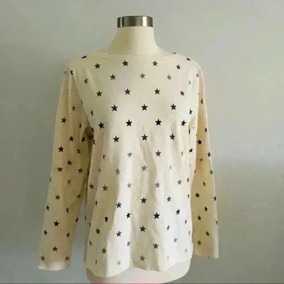 Mih Jeans Star Print Long Sleeve Top Shirt Cotton - Picture 3 of 11